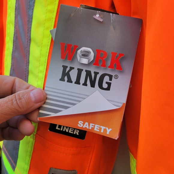 Work King Men's S42611 High Visibility 5-in-1 Safety System Jacket / Vest - Picture 9 of 13